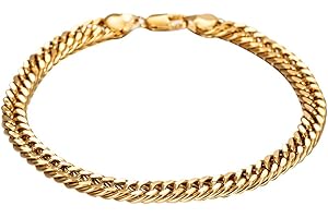 kelistom Gold Cuban Link Anklet Bracelet for Women Men, 7mm Wide 14K Gold / 18K Gold/White Gold Plated Diamond Cut Curb Chain Ankle Bracelets for Women Men 9 10 11 inches