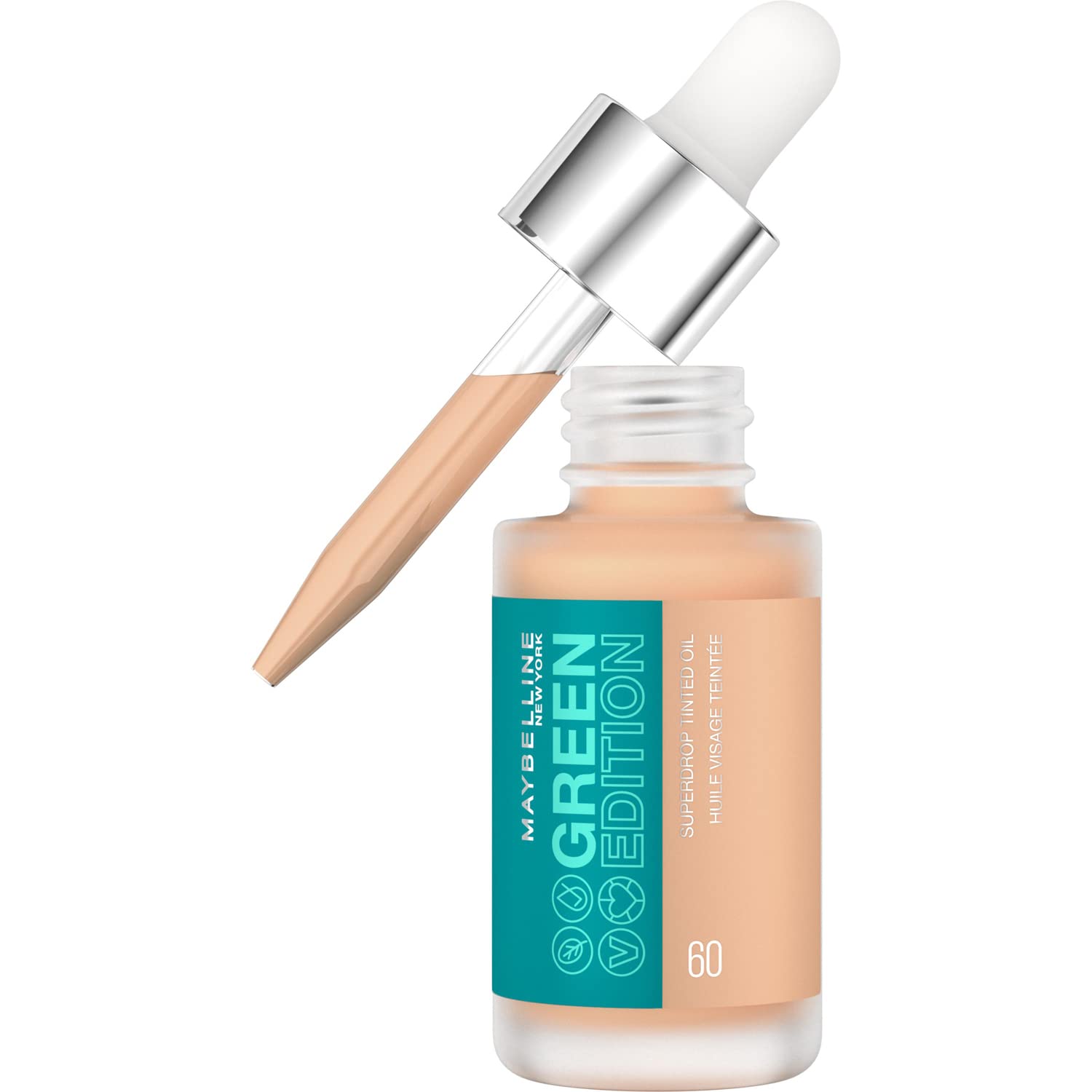 Maybelline Green Edition Superdrop Tinted Oil, adjustable, natural coverage, vegan formula, 60