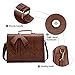 SOSATCHEL Faux Leather Messenger Bag for Women, 15.6 Inch Laptop Bag Briefcase Satchel Shoulder Bag, Brown