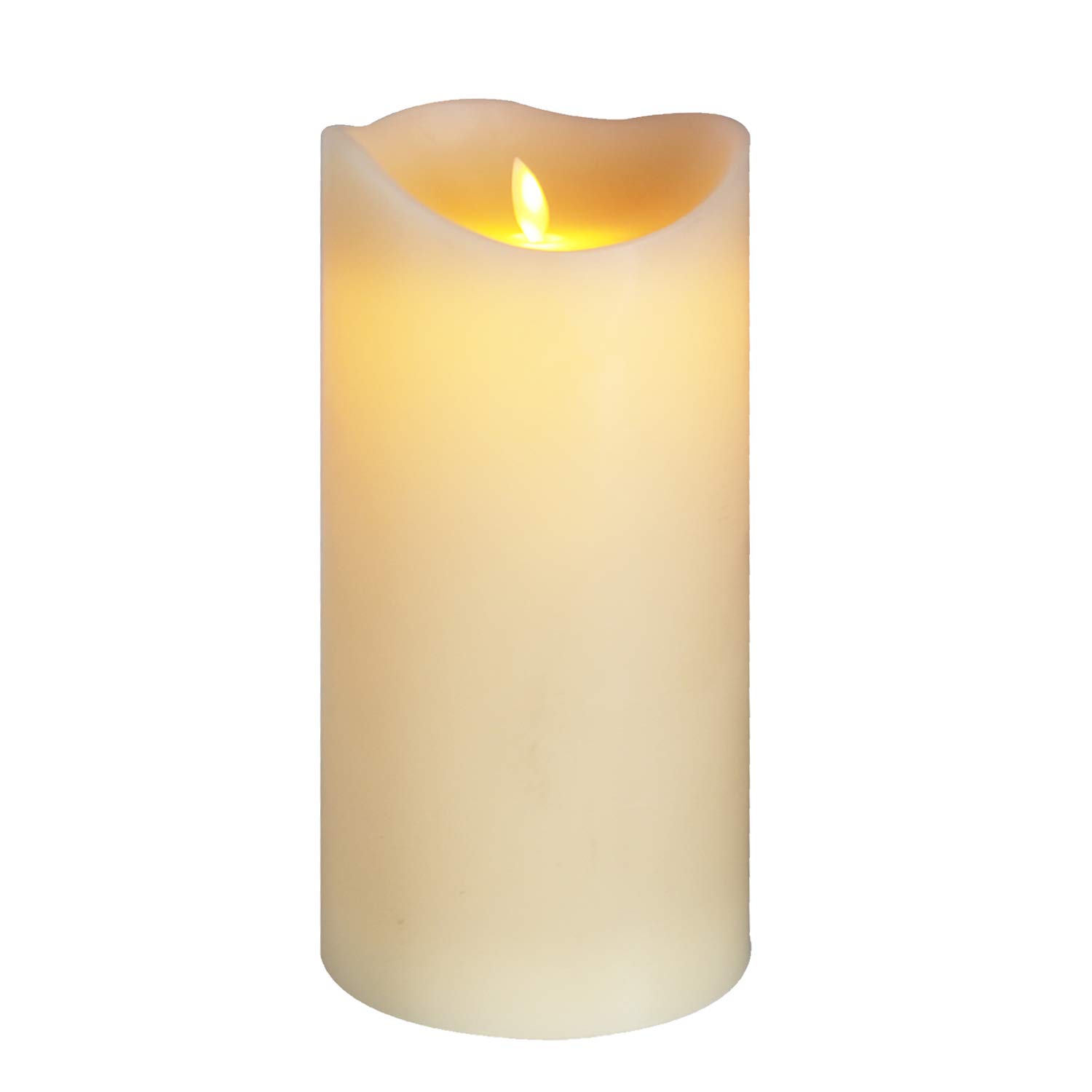Eldnacele Large Flameless Candles Flickering with Timer(5"x 10"), Battery Operated Moving Wick Real Wax LED Pillar Candle for Wedding Party Church Home Indoor Decor