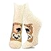 TeeHee Fashionable Cozy Fuzzy Slipper Crew Socks for Women 5-Pack (Animal)
