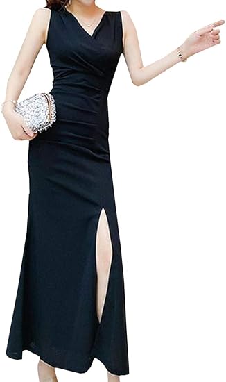 トーアソーア マキシ ワンピース レディース タイト マーメイド スリット ロング 丈 ワンピース チュニック 通販 Amazon