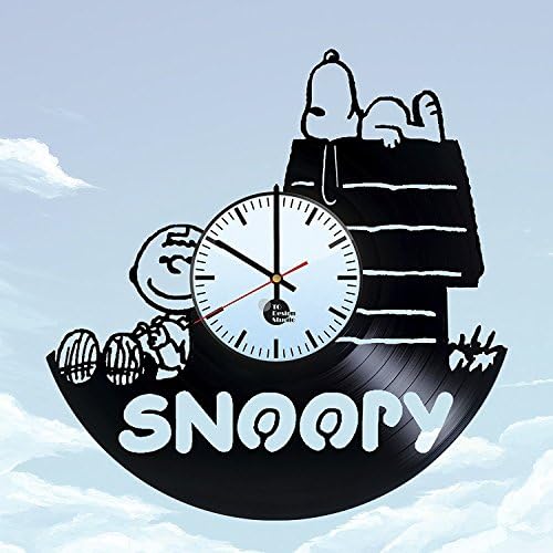Handmade Vinyl Wall Clock Snoopy Cartoon Vinyl Record Wall Clock - Get unique nursery wall decor - Gift ideas for baby, kids,boys and girls – Unique Peanuts Snoopy Art