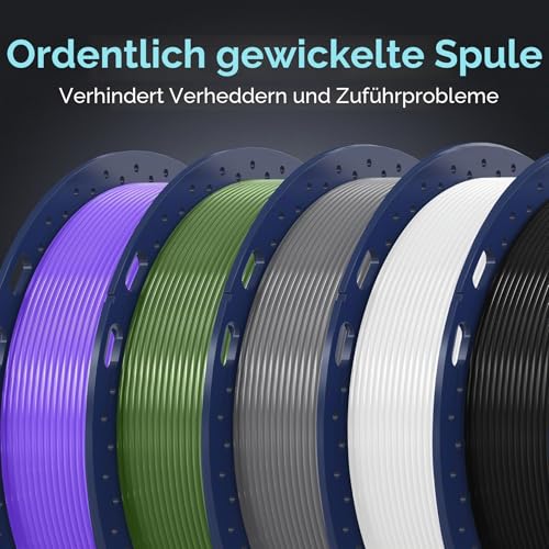SUNLU PLA+ 3D Printer Filament, 1.75 mm, Stronger Resilience, Neatly Wound, 1 kg, Dimensional Accuracy +/- 0.02 mm, White