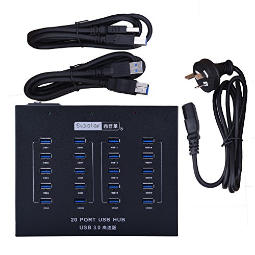 UHPPOTE Sipolar A-213 Industrial Grade USB 3.0 Hub 20 Port High Speed Data Transfer