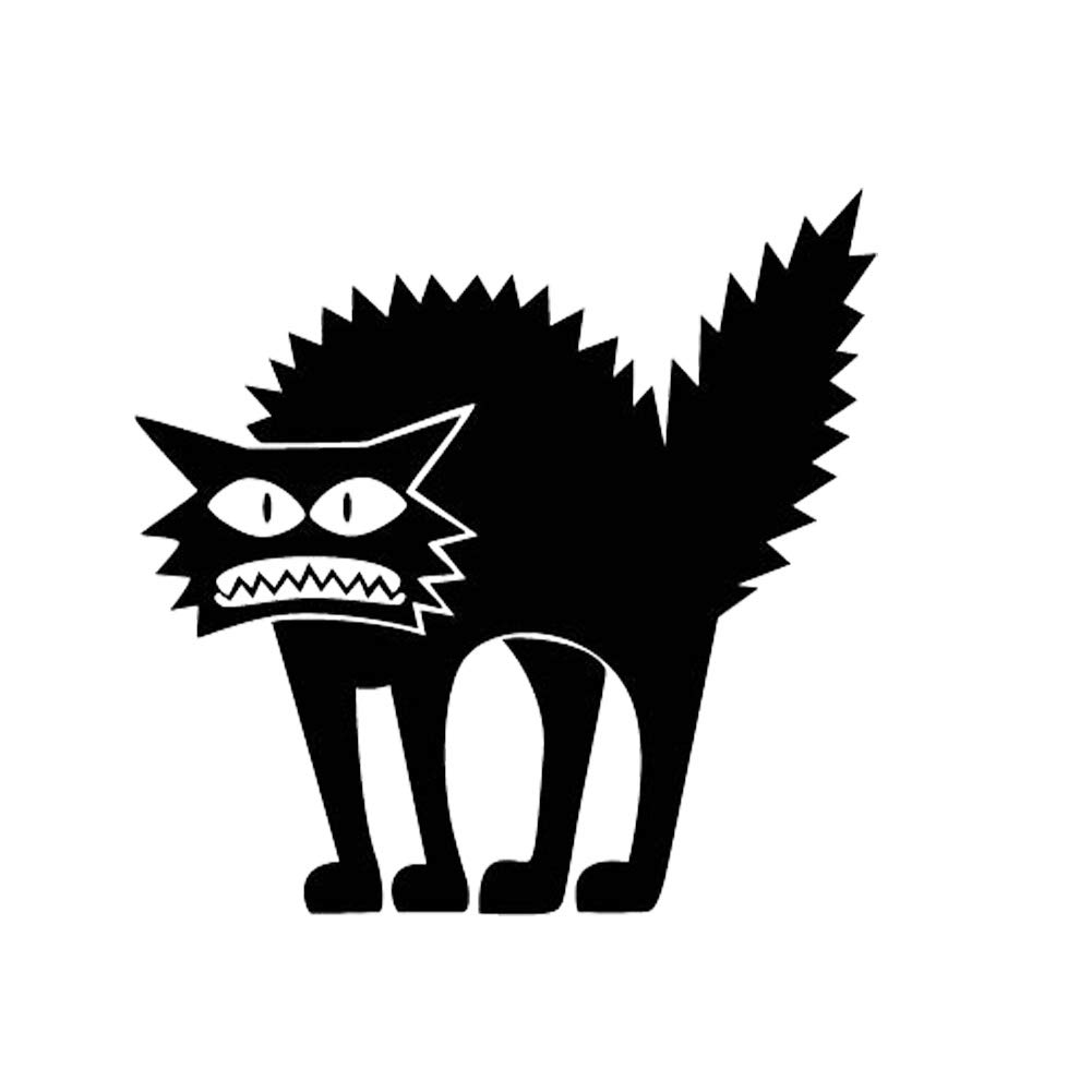 Scared Black Cat Window Sticker Vinyl Removable Wall Sticker for Halloween Party Decoration