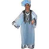 HD Embroidery Organza Bubu Dress Lightblue Plus Size Rhinestone African Style Gown 3 Pieces