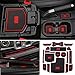 YOCTM Car Styling Red Cushion Non-Slip Gate Slot Pad Cup Mats Auto Interior Door Slot Pad Mat For Jeep Wrangler JL 2018 2019 4 Door Interior Parts Accessories (Red)