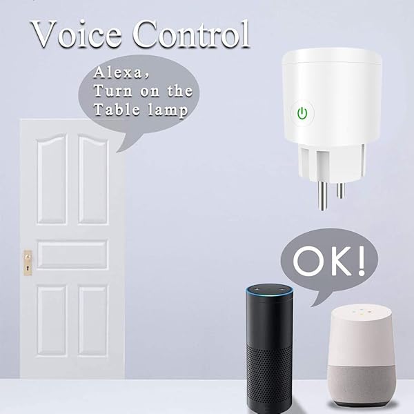 WishHome Enchufe Inteligente Tuya Zigbee Wifi Enchufe Remoto Inalmbrico Enchufe Inteligente Funciona con Google Home Alexa Compatible con Control Remoto Sincronizacin Control de Voz