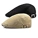 Bigface Up 2 Pack Men's Flat Cap Mesh Beret Cabbie Hunting Hat Summer Newsboy Ivy Cap(Black+Khaki)
