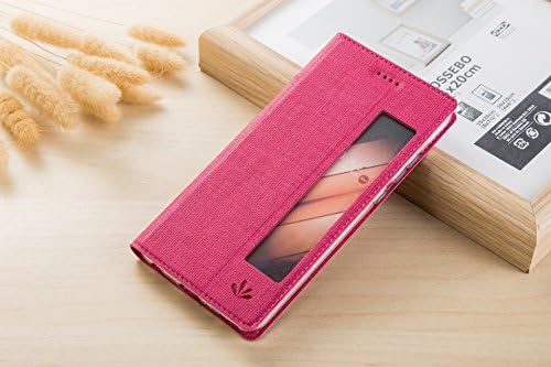 Huawei P20 Pro Flip Case, Meiya Fashion PU Leather+ Soft Cystal TPU Shockproof Flip Cover Case Shell Huawei P20 Pro, Slim Magentic Case Card Slot Stand (red)