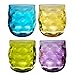 QG Clear Colorful Acrylic Plastic 14 oz. Wine Glass Rock Tumbler Set of 4 in 4 Assorted Colors