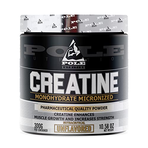 Pole Nutrition Creatine Monohydrate Micronized Powder, Unflavoured, 300g