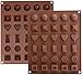 Ozera Silicone Ice Cube Trays with Lids for Whiskey and Cocktails, Keep Drinks Chilled-15 Cavity, One Size, Chocolate