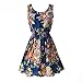 ROPALIA Women's Floral Chiffon Sleeveless Sundress Summer Tank Mini Dress Medium