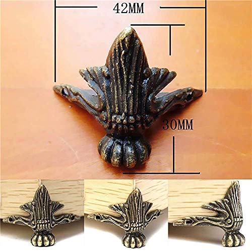 VintageBee 10 PCS Antique Brass Wood Case Jewelry Chest Storage Box Feet Leg Corner Protector
