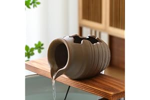 ANDADY Outdoor Garden Fountain Spitter Pond Water Feature Pump DIY Ceramic Pot Decoration (7.4 inch Color 1)