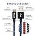 VISAN, Braided Lightning Cable for iPhone 3-Pack (Black, Blue, and Red) Family Pack, USB Cable 6ft, MFi Certified for iPhone X / 8 / 8 Plus / 7 / 7 Plus / 6 / 6 Plus / 5S / iPad Pro / iPad Air / Mini