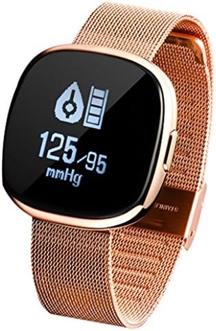 HP95 Luxury Smart Watch with Metal Band,Waterproof Sports Fitness Activity Heart Rate Tracker Blood Pressure Bluetooth Watch (Rose Gold)