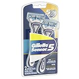 Gillette Sensor5 Men's Disposable Razors, 2 Count