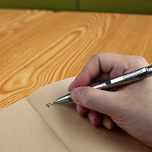SMOOTHER Stainless Steel Tactical Pen With Whistle and Refill Cap & Clip For Outdoor Car Office Home Signature Gift Self Defense Alarm Uses, EDC Self Protection Tool Pen With 2 Black Writing Refills