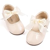 Bellocasa Mary Jane Little Girls Dress Shoes Toddler Baby Ballet Flats Flower Girls Wedding Party Bow Princess Kid Shoes