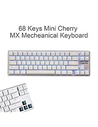 Qisan   Teclado mecánico con cables para juegos   Teclado Cherry MX   Teclado con interruptor de luz de fondo   Teclado blanco Magicforce