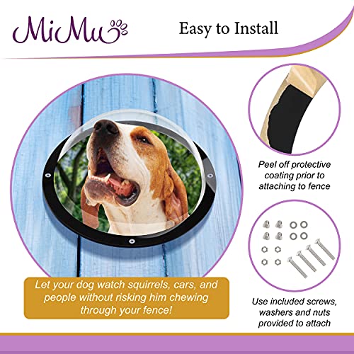 MiMu Dog Fence Window 12.4IN Acrylic Dome Clear Dome Pet Window