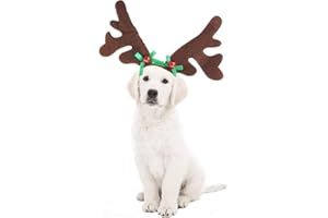 KUDES Dog Christmas Reindeer Antlers Headband Classic Elk Hat Headwear Pet Costumes Accessories