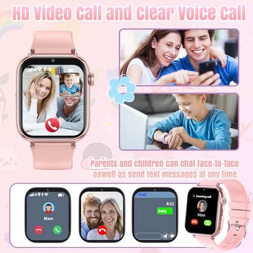 pmstuy 4G Smartwatch Children GPS Phone Watch Smartwatch Children WiFi Video Calling SOS Voice Chat Alarm Clock Games Waterproof Child Mobile Phone Gifts for Girl and Boy