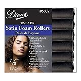 Diane Black Satin Foam Hair Rollers - 7/8