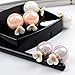 Stud Earrings Shell Flower Mother Of Pearl Double Side To Wear For Women By SUYAN (White)