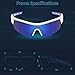 TOREGE Polarized Sports Sunglasses for Men Women Cycling Running Driving TR033(White&Blue Tips&Blue Lens)