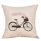 Hot Sale,Napoo Valentine's Day Fashion Linen Cotton Throw Pillow Cases Cafe Sofa Cushion Cover Home Decor (B)