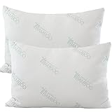 King Bed Pillows for Sleeping King size 2 Pack - Deluxe Home Hypoallergenic Down Alternative Fiber Pillows with Bamboo Derived Rayon / Poly Cover - Designed and Filled in USA (King)