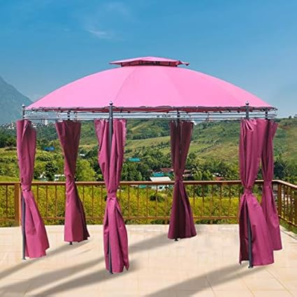 Amazon Com Canopy Tent Gazebo With Curtains 11 5 Round Soft Top