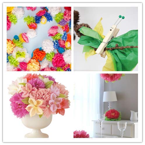 image for Naler 200 Sheets A4 Size Assorted Colors Tissue Paper for Gift Wrappin