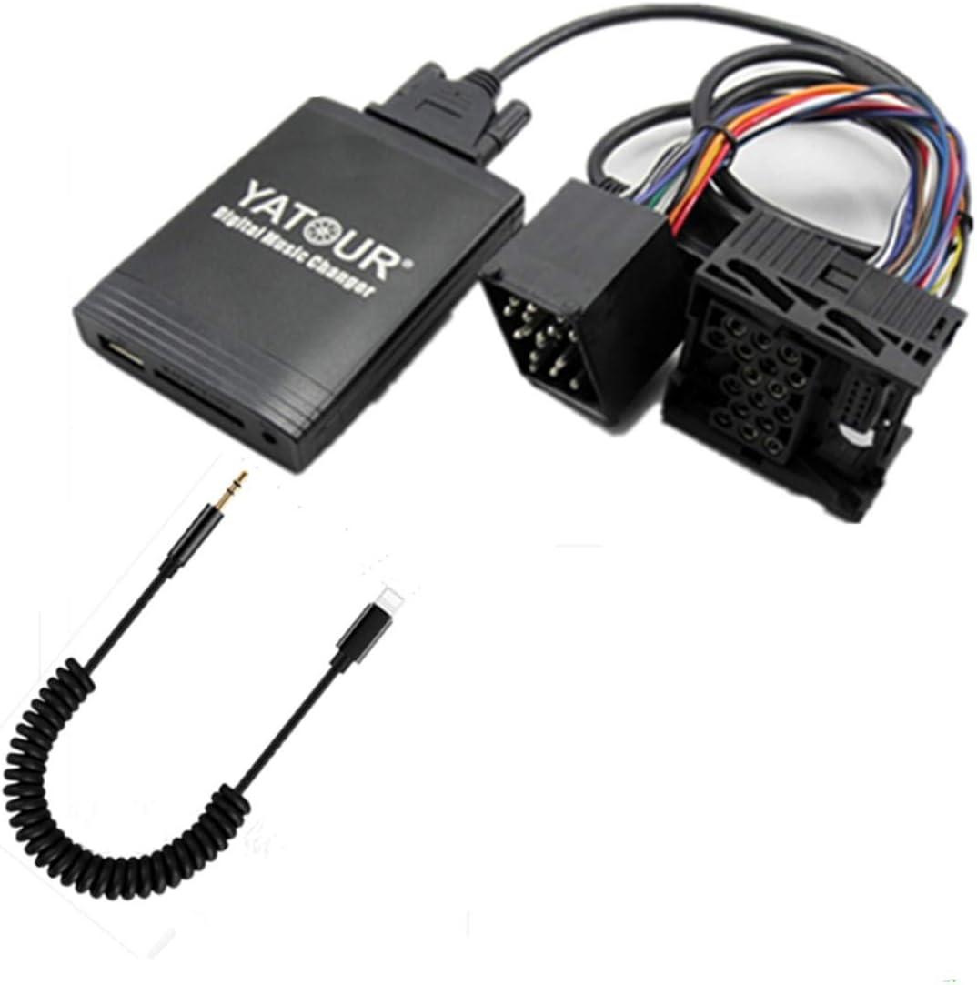 BMW Stereo AUX Adapter, Digital Car Audio Input Interface with SD Card,i-Pod MP3 USB, 3.5mm AUX In, Music Player Compatible for i-Phone for BMW 1991-2005, Land Rover 1999-2005 part of Model(M06-BMW1)