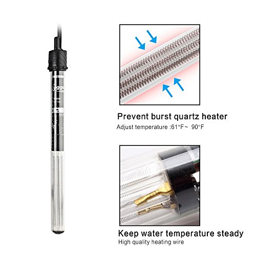image for hygger Submersible Quartz Glass Aquarium Heater Fish Tank Water Heater