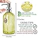 JASAI 18 Oz Vertical Striped Soap Dispenser with 304 Rust Proof Stainless Steel Pump, Refillable Lotion Soap Dispenser for Bathroom, Kitchen, Hand Soap, Dish Soap (Clear Yellow)
