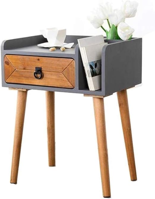 Wykdl 1 Drawer Nightstand Pure Black With Metal Tables Nightstand With 1 Drawer Shelf Bedroom Side Bedside Modern Design Sturdy Easy Assembly Amazon Ca Home Kitchen