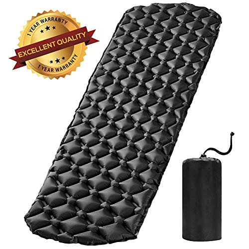 Furthertry Camping Sleeping Pad, Ultralight Camping Pad for Backpacking,Travelling and Hiking Self-Inflating Camping Pad, Camp Mattress, Compact Ultralight Hiking Pad-Black - Thumbnail 7