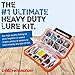 catchmeister Fishing Tackle Box and Spinner Lure Kit Double Layer Hard Plastic 28 Piece Saltwater & Freshwater Fishing Rig