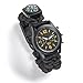 Equipped Outdoors Survival 6 in 1 Paracord Survival Safety Watch, Black