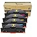 v4ink Compatible Toner Cartridge Replacement for HP 410X CF410X CF411X CF412X CF413X 4-Packs for use in HP Color Laserjet Pro M452dn M452nw M452dw M377dw MFP M477fdn M477fdw M477fnw 410A Printer Ink