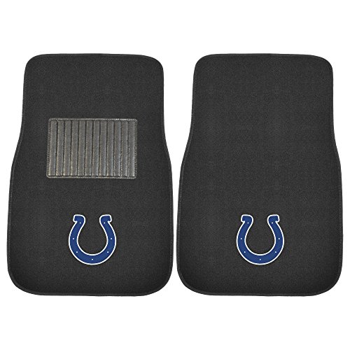 FANMATS 10299 NFL Indianapolis Colts 2-Piece Embroidered Car Mat