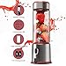 TTLIFE S-POW Portable Glass Smoothie Blender, USB Rechargeable, Stainless Steel 4-Blade for Travel Personal, Juice, Shakes and Baby Food, Mixer Juice Cup with 5200mAh Rechargeable Battery, FDA, BPA Free-Pink