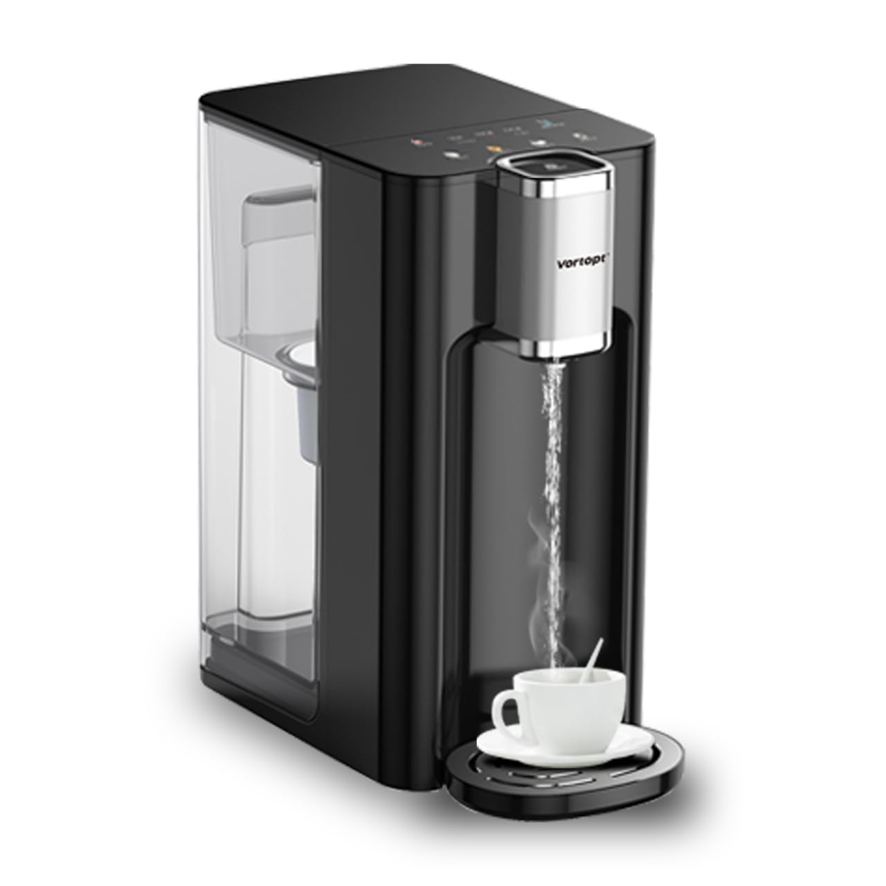 Photo 1 of Vortopt Countertop Water Dispenser, 4L Large Capacity, 5 Temperature Settings (Normal Temperature?45??60??85??95?), Activated Carbon Filter, Child Lock & Overheat Protection,UR04 Silvery
