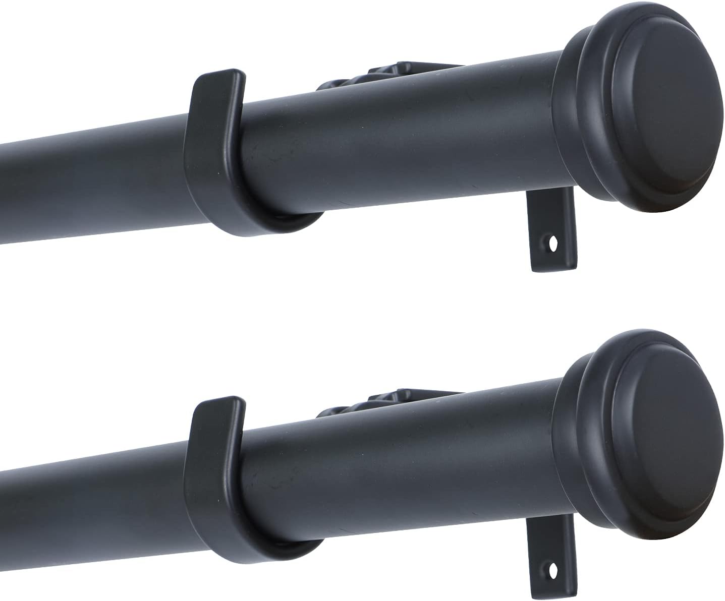 OLV Mate Black 2 Pack Curtain Rods for Window 28-48 inch, Adjustable Single Window Curtain Rods With Finials,Drapery Rods of Window Treatment,1 inch Diameter,Set of 2: Home Improvement