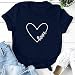 Lutos Valentine’s Day Graphic Shirts for Women, Short Sleeve Heart Shape Print Holiday Shirts Topsthumb 2